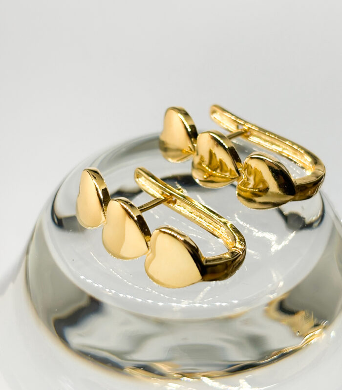 Triple Heart Earrings