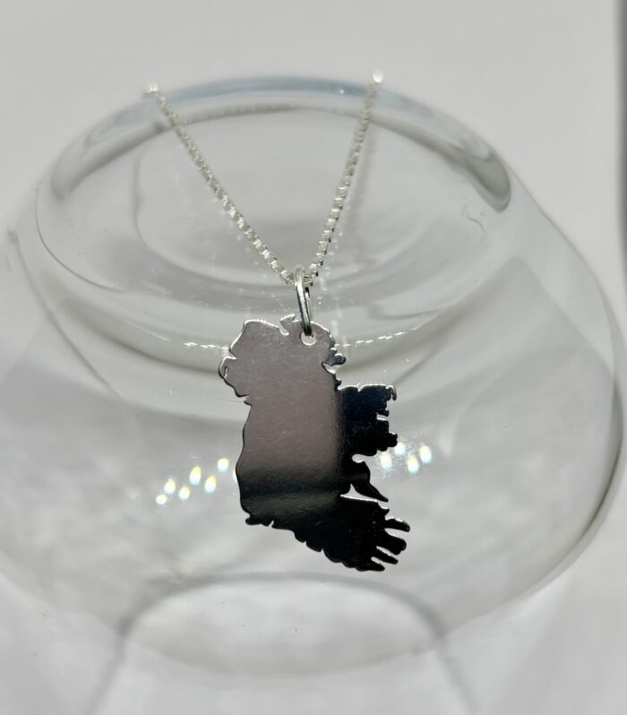 Ireland Map Necklace- Sterling Silver