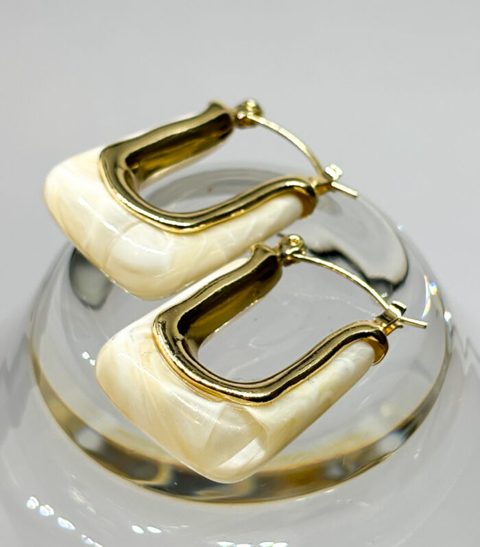 Large Italian Earrings - White