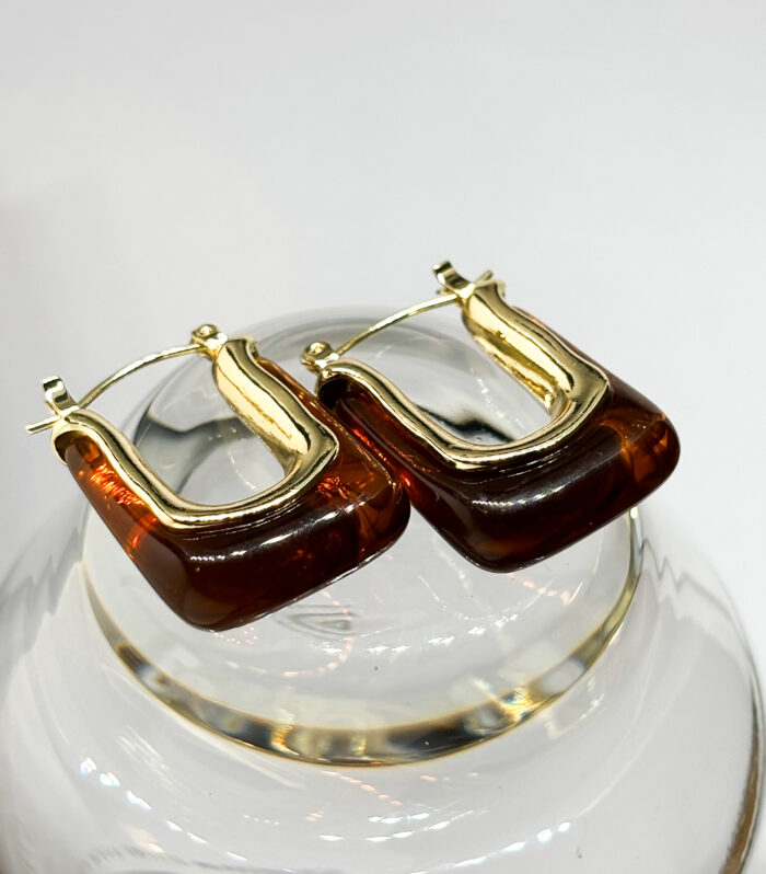 Large Italian Earrings - Brown